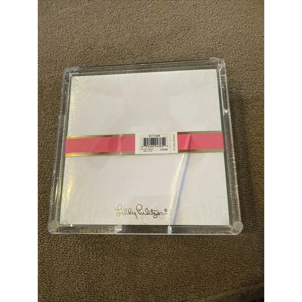 Lilly Pulitzer Note Set With acrylic holder Life's A Party (TD)